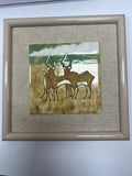 Harris Strong Framed Antelope Art Tile on Linen
