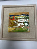 Harris Strong Framed Abstract Landscape Art Tile with COA