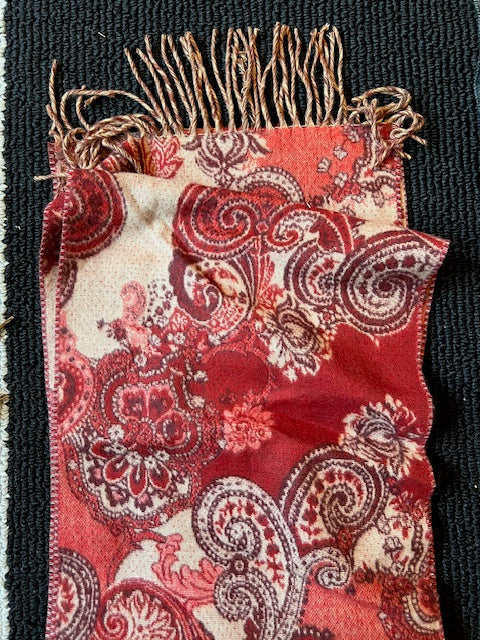 Set of 2 Scottish 100% Cashmere Scarves - Leopard & Red Paisley