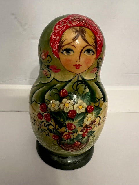 Vintage Artist-Signed Russian Matryoshka Nesting Dolls, Set of 5 (1990s)