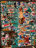 Hand-Embroidered Chain Stitch Tapestry Wall Hanging / Rug - "The Races" (5'4" x 5'7")
