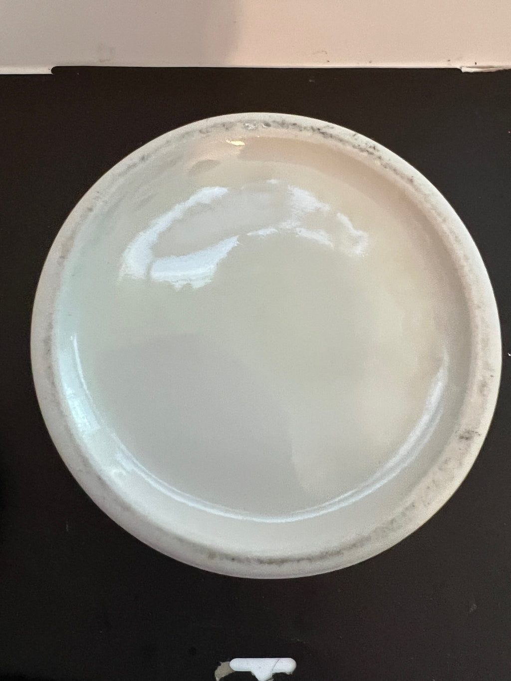 Vintage "Nux Vomica" Ceramic Apothecary Jar with Lid — Gold Trim