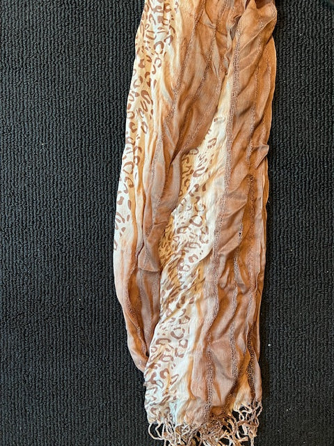 Set of 2 Scarves - Vintage Tommy Bahama Hawaiian & Charming Charlie Leopard
