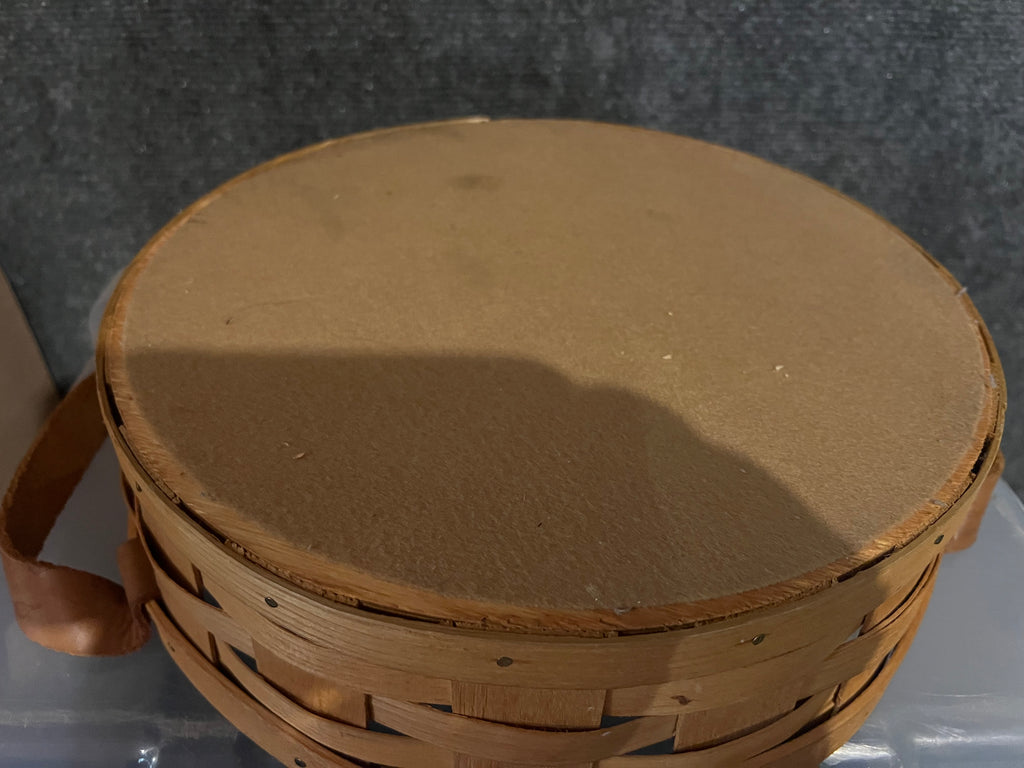 Peterboro Basket Co. 12" Round Ash Basket with Leather Handles