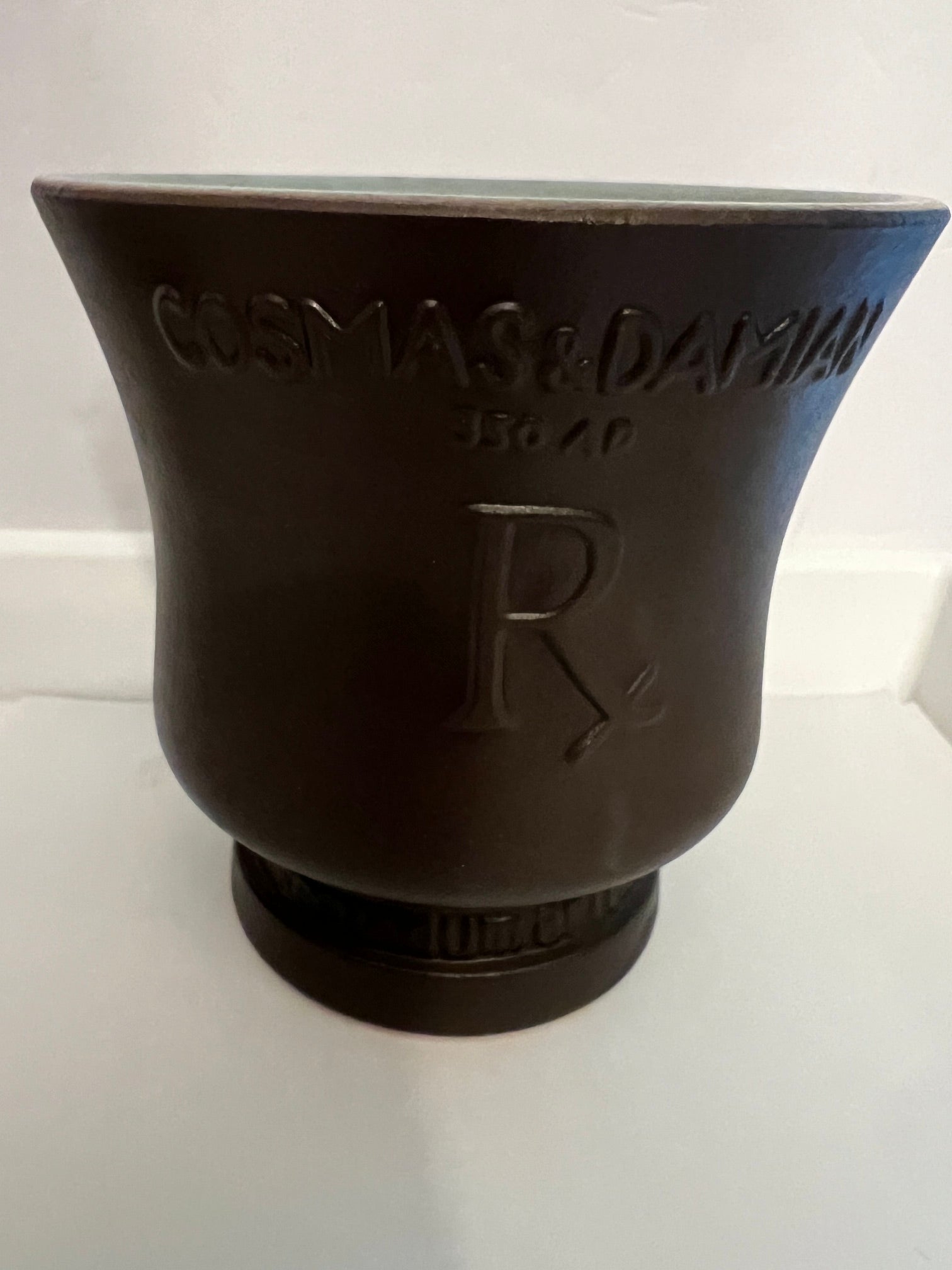 Vintage Schering Ceramic Apothecary Mortar - Cosmas & Damian 350AD Rx