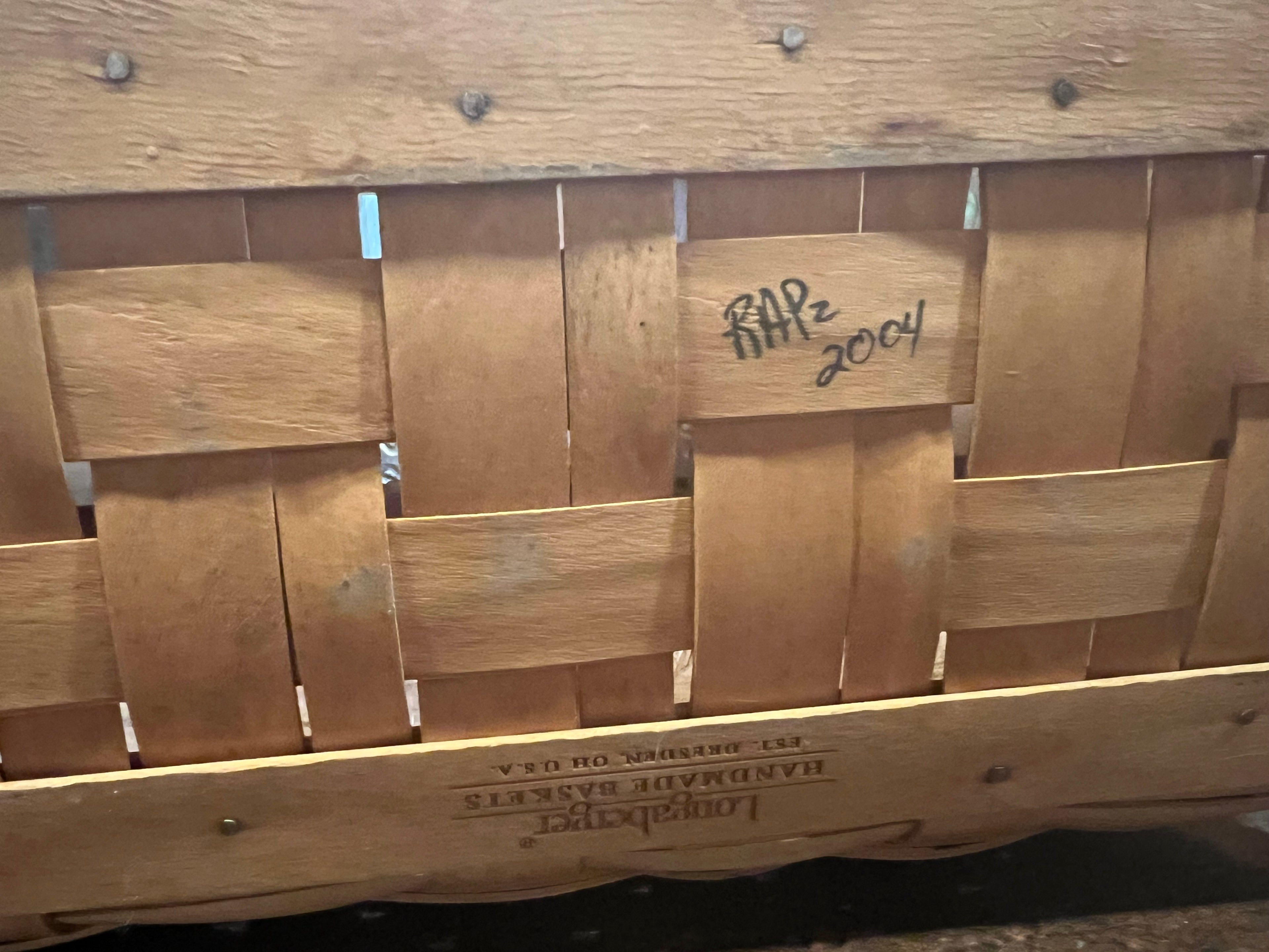 Vintage Longaberger Fruit & Vegetable Carrier Basket - Signed RAD 2004