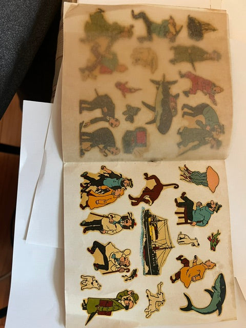 Rare 1960 Belgian Tintin D\u00e9calcomanies Decal Booklet Set (Complete Decals)