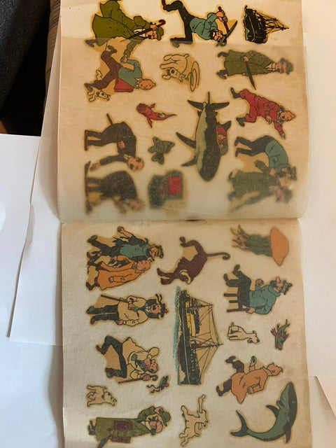 Rare 1960 Belgian Tintin D\u00e9calcomanies Decal Booklet Set (Complete Decals)
