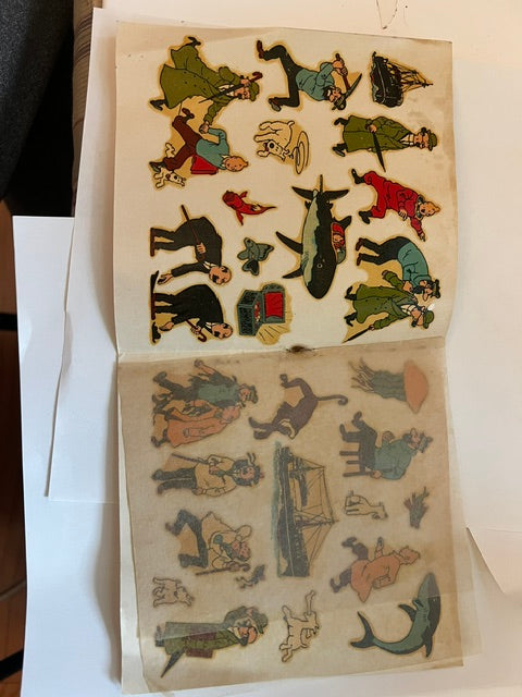 Rare 1960 Belgian Tintin D\u00e9calcomanies Decal Booklet Set (Complete Decals)