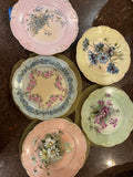 Antique AK France Limoges Hand-Painted Floral Plates - Set of 5 (6 1/4")