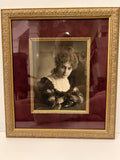 Antique Framed Photograph of a Lady — Ontario, Canada, Red Velvet Matt