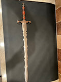 Fantasy Stainless Steel Display Sword with Leather Sheath - 20+ Years Old, Unused