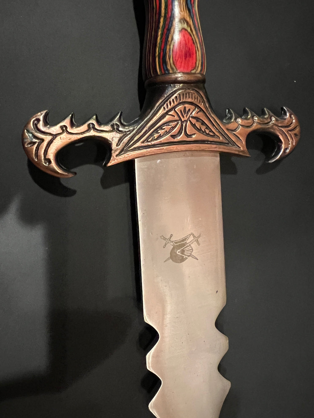 Fantasy Stainless Steel Display Sword with Leather Sheath - 20+ Years Old, Unused
