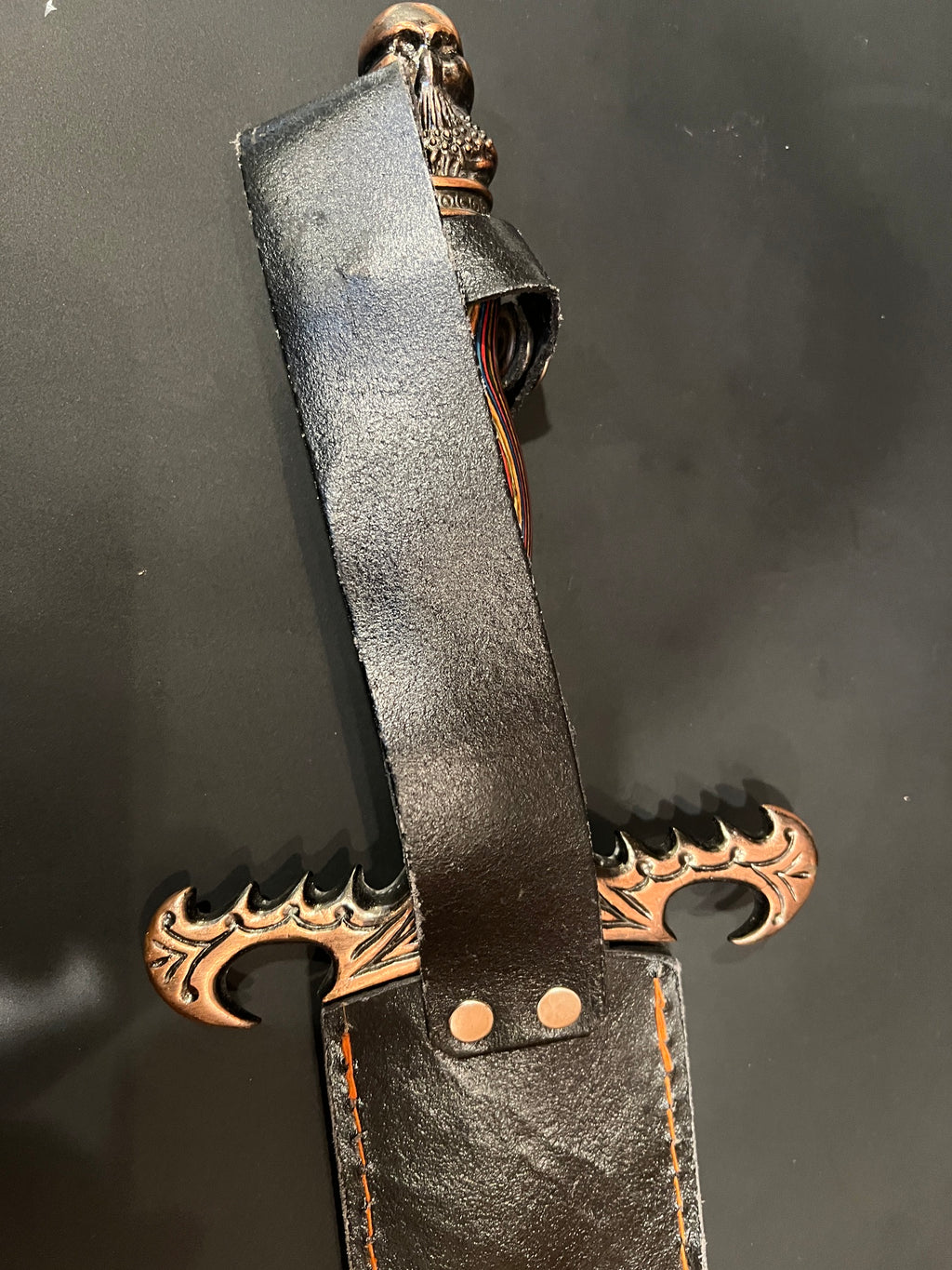 Fantasy Stainless Steel Display Sword with Leather Sheath - 20+ Years Old, Unused