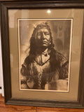 Edward S. Curtis "New Chest - Piegan" Framed Goldtone Photo Engraving Print