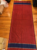 Vintage Gujarat Tangaliya Handloomed Table Runner / Scarf - Red & Navy, 32.5" x 82"
