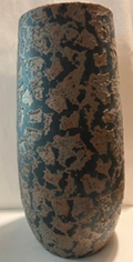 Clemente Islay Handmade Ceramic Vase - Blue, Turquoise & Copper, 14"