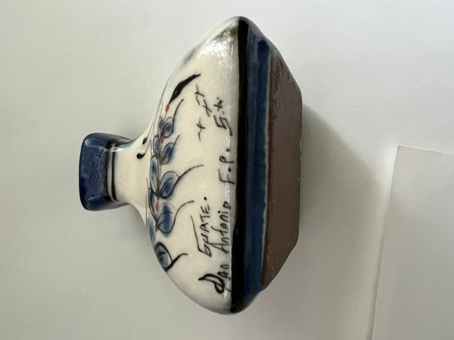 Ken Edwards Guatemala Hand-Painted Hummingbird Porcelain Vase - Small