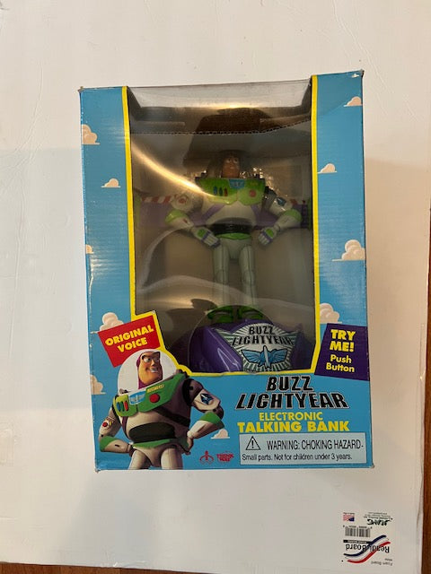 1995 Toy Story Buzz Lightyear Electronic Talking Bank - In Box