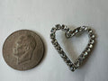 Vintage Rhinestone Heart Brooch Pendant Set of 4 - Silver Tone, 1980s-90s