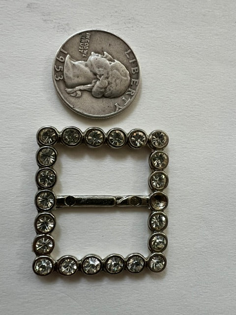 Vintage Rhinestone Silver Tone Belt Buckles - Lot of 10 (3 Styles)