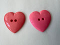 Vintage 1980s Pink Heart-Shaped Nylon Buttons - Set of 40 (Pink 2)