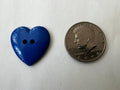 Vintage 1980s Royal Blue Heart-Shaped Nylon Buttons - Lot of 50 (1 1/8")