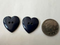 Vintage 1980s Navy Heart-Shaped Nylon Buttons - Set of 30 (1 1/8")
