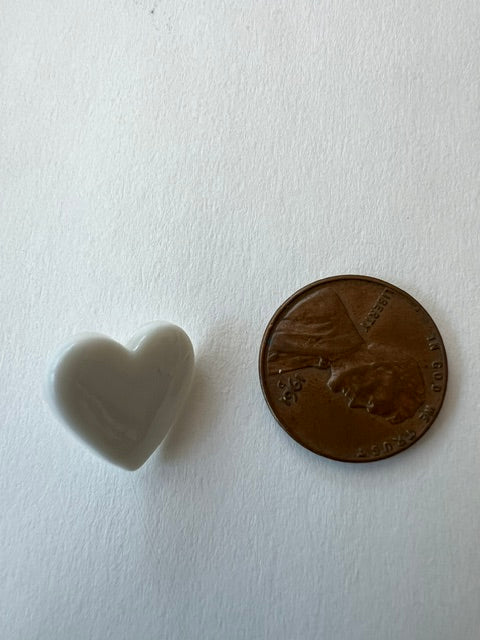 Vintage 1980s Pale Grey Heart-Shaped Shank Buttons - Set of 30 (5/8")