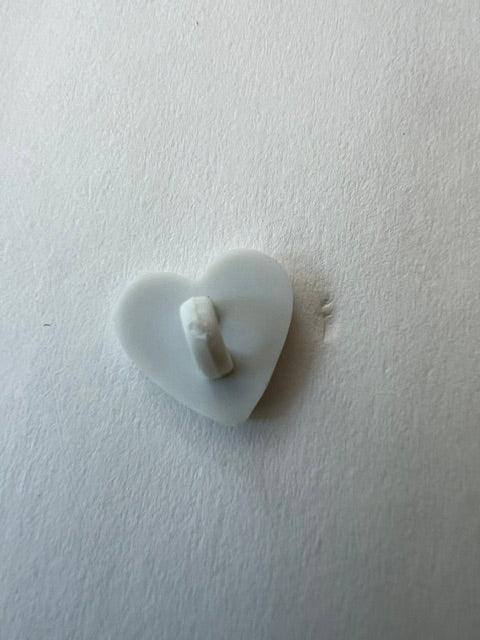 Vintage 1980s Pale Grey Heart-Shaped Shank Buttons - Set of 30 (5/8")