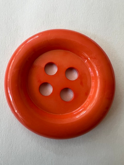 Vintage 1980s Large Orange 4-Hole Coat Buttons — Lot of 50, 1 7/8"