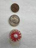 Vintage Dark Pink Flower Glass Button