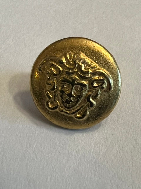 Versace 3/8" Gold-Tone Medusa Head Shank Buttons - Set of 40 (Vintage Deadstock)