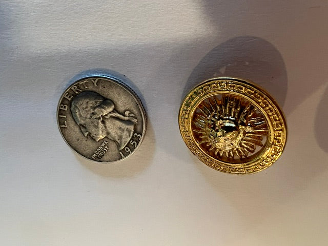 Versace 1" Gold-Tone Medusa Starburst D-Shank Buttons - Lot of 13 (Mint, Deadstock)