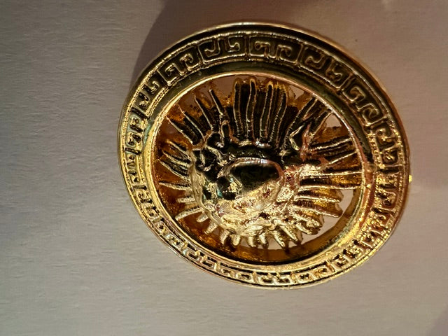 Versace 1" Gold-Tone Medusa Starburst D-Shank Buttons - Lot of 13 (Mint, Deadstock)