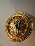 Versace-Style Gold Medusa Starburst Buttons, 1 Inch D-Shank — Set of 12