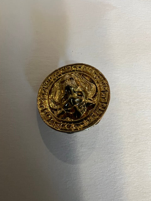 Versace-Style Gold Medusa Starburst Shank Buttons, 3/4" - Set of 2