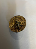 Versace-Style Gold Medusa Starburst Shank Buttons, 3/4" - Set of 2