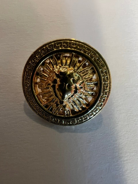 Vintage Versace-Style Gold Medusa Starburst Buttons, 5/8" D-Shank - Set of 15 (c. 1970s)