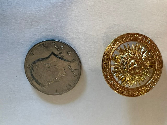 Vintage Versace-Style Gold Medusa Starburst Buttons, 1 1/8" D-Shank — Lot 2 of 22