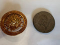 Vintage Versace-Style Gold Medusa Starburst Button - 1.5" Double Shank, c. 1970s