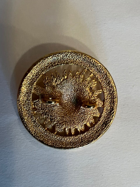 Vintage Versace-Style Gold Medusa Starburst Button - 1.5" Double Shank, c. 1970s