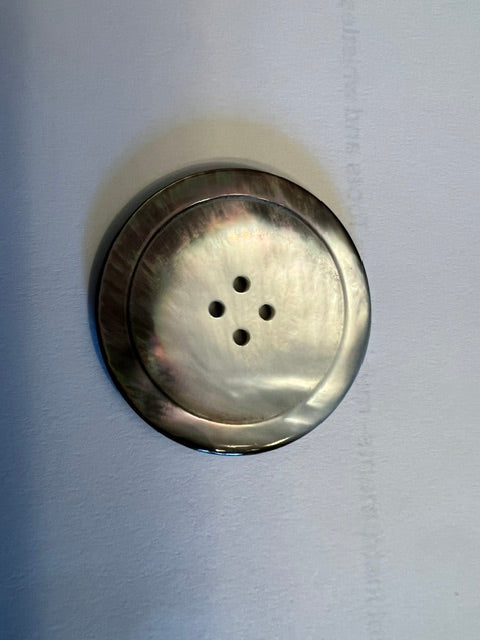 Vintage 1970s-80s Smoky Gray Iridescent Mother-of-Pearl Look Buttons - Set of 15, 7/8"