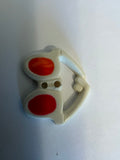 Vintage 1980s Sunglasses Novelty Buttons - White with Orange/Pink Lenses - Lot of 30