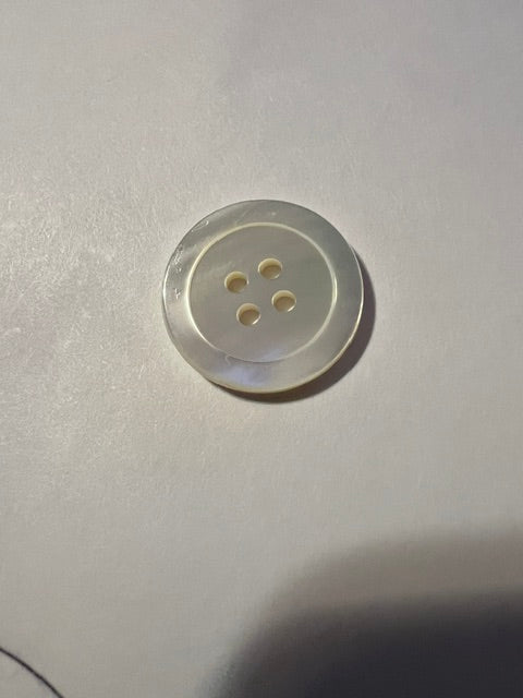 Vintage Off-White Pearlescent 4-Hole Buttons, 3/4" - Set of 25 (Lauber Novelty Button Co.)