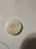 Vintage 1980s-90s Off-White Pearlized 4-Hole Buttons, 1 Inch - Lot of 30