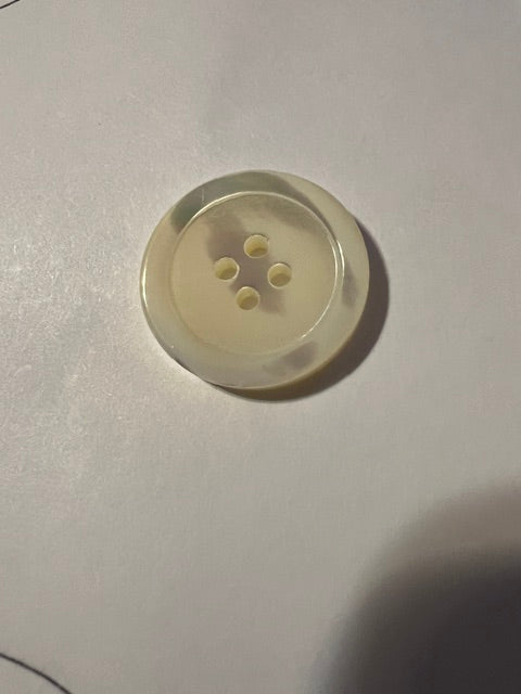 Vintage 1980s-90s Off-White Pearlized 4-Hole Buttons, 1 Inch - Lot of 30
