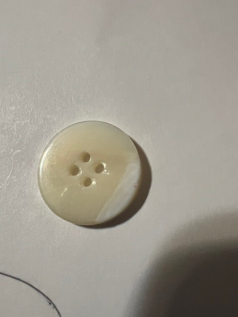 Vintage Off-White Pearlescent 4-Hole Buttons, 7/8 inch \u2014 Set of 20 (1980s-90s Lauber Novelty Button Co.)