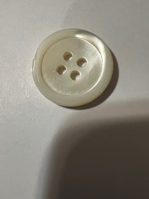 Vintage Off-White Pearlescent 4-Hole Buttons, 7/8 inch \u2014 Set of 20 (1980s-90s Lauber Novelty Button Co.)