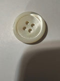 Vintage Off-White Pearlescent 4-Hole Buttons, 7/8 inch \u2014 Set of 20 (1980s-90s Lauber Novelty Button Co.)
